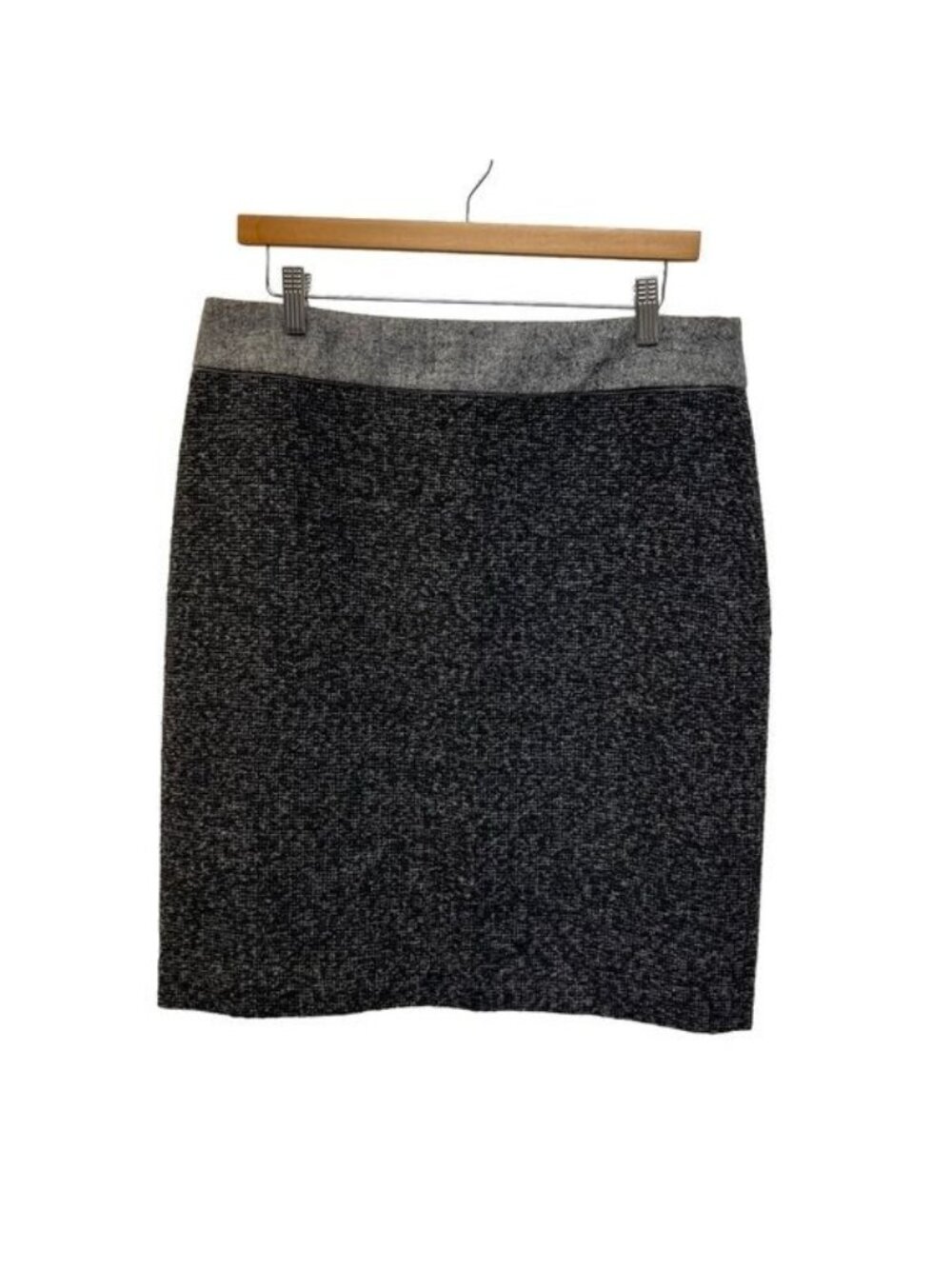 Liz Claiborne Black And Sparkle Tweed Wool Blend Pencil Skirt